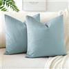 JOTOM Set Di 2 Fodere In Velluto Morbido Solido Fodere Di Cuscino Decorativo Cuscino Fodere Per Cuscini Da Letto Per La Decorazione Della Casa Per Divano Camera Da Letto 50x50 cm(Azzurro)