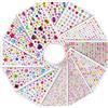 Aischens 12 Fogli 3800 Pezzi Brillantini Adesivi Strass, Set Gemme Adesive Colorate, Strass Autoadesivi per Bambini, Brillantini Adesivi di Gemme per Viso, Corpo, Make-up, DIY Artigianato Decorazione