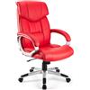 Poltrona ufficio SANTIAGO BASE, imbottitura extra, omologata 8h uso, in rosso