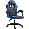 Sedia Gaming TESCO, Con Cuscini Lombare e Cervicale, in Pelle Nera e Blu