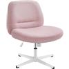 Poltroncina COMFY, Girevole, Regolabile in Altezza, Comoda Imbottitura, Tessuto Rosa