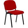 Sedia Conferenze MOBY BASE, colore rosso con gambe nere
