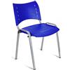 Sedia per sala d'attesa ELVA, comoda e pratica, impilabile, in blu con gambe grigie