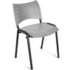 Sedia per sala d'attesa ELVA, comoda e pratica, impilabile, in grigio con gambe nere