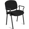 Sedia per Sala Attesa MOBY BASE CON BRACCIOLI, in Nero e Gambe Nere