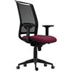 Sedia Ergonomica NETTUNO, Supporto Lombare Regolabile, Tessuto e Rete, Bordeaux