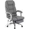 Poltrona da ufficio COMODITY MASSAGE, Massaggiante, Vera Pelle, Grigio