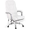 Poltrona da ufficio COMODITY MASSAGE, Massaggiante, Vera Pelle, Bianco