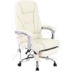 Poltrona da ufficio COMODITY MASSAGE, Massaggiante, Vera Pelle, Beige