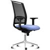 Sedia Ergonomica NETTUNO, Supporto Lombare Regolabile, Base in Metallo, Tessuto e Rete, Azzurro
