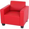 Poltrona 1 posto LYON, design moderno, comodo, in pelle rossa