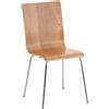 Sedia per sala attesa / eventi PERRY, gambe in metallo, seduta in legno, colore rovere