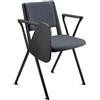 Sedia Conferenze CARINA CON SCRITTOIO, Gambe Nere, Tessuto Grigio