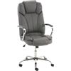 Poltrona ufficio MONTANA, specifica per persone in sovrappeso, resistenza fino a 150kg, in pelle color grigio