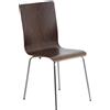 Sedia per sala attesa / eventi PERRY, gambe in metallo, seduta in legno, colore noce