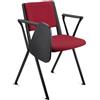 Sedia Conferenze CARINA CON SCRITTOIO, Gambe Nere, Tessuto Bordeaux