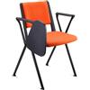 Sedia Conferenze CARINA CON SCRITTOIO, Gambe Nere, Tessuto Arancione