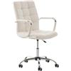 Poltrona ufficio BRISTOL, con telaio e braccioli in metallo, rivestimento in morbida pelle, in colore bianco