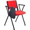 Sedia Conferenze CARINA CON SCRITTOIO, Gambe Nere, Tessuto Rosso