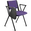 Sedia Conferenze CARINA CON SCRITTOIO, Gambe Nere, Pelle Viola