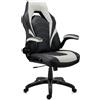 Sedia Gaming NITRO, Molto Confortevole, Braccioli Abbattibili, Pelle, Nero e Blu