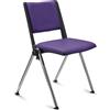 Sedia Conferenze CARINA, Impilabile, Agganciabile, Gambe Cromate, Pelle Viola