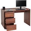 Scrivania per PC NORWAY, 121x60x78cm, in Legno color Noce