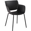 Sedia per Sala D'attesa RIKO, Design Moderno, Comoda ed Elegante, Polipropilene, Nero