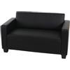 Divano 2 posti RODDY, Grande comfort e Design moderno, Pelle, Nero
