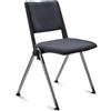 Sedia per sala d'Attesa CARINA, Impilabile, Agganciabile, Gambe Cromate, Tessuto Grigio