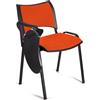 Sedia da Attesa ROMMEL CON SCRITTOIO, in Arancione e Gambe Nere