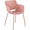 Sedia per Sala D'attesa RIKO, Design Moderno, Comoda ed Elegante, Polipropilene, Rosa