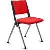 Sedia Conferenze CARINA, Impilabile, Gambe Cromate, Tessuto Rosso
