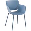 Sedia per Sala D'attesa RIKO, Design Moderno, Comoda ed Elegante, Polipropilene, Blu
