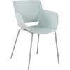 Sedia per Sala D'attesa RIKO, Design Moderno, Comoda ed Elegante, Polipropilene, Azzurro