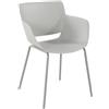 Sedia per Sala D'attesa RIKO, Design Moderno, Comoda ed Elegante, Polipropilene, Grigio Chiaro