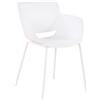 Sedia per Sala D'attesa RIKO, Design Moderno, Comoda ed Elegante, Polipropilene, Bianco