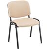 Sedia Conferenze MOBY BASE, colore crema con gambe nere