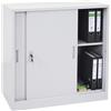 Mobiletto per Archivio PRINCE, 90x90x45cm, Ante Scorrevoli, Acciaio, Grigio