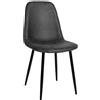 Sedia per Sala Riunioni NAIPES, Struttura in Metallo Nero, in Pelle Nera