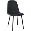 Sedia per Sala Riunioni NAIPES, Struttura in Metallo Nero, in Tessuto Nero