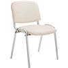 Sedia Conferenze MOBY BASE, Comoda e Pratica, Gambe Cromate, Pelle Panna