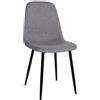 Sedia per Sala Riunioni NAIPES, Struttura in Metallo Nero, in Tessuto Grigio Scuro