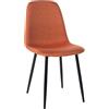 Sedia per Sala Riunioni NAIPES, Struttura in Metallo Nero, in Tessuto Arancione