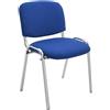 Sedia Conferenze MOBY BASE, Comoda e Pratica, Gambe Cromate, Tessuto Blu