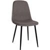 Sedia per Sala Riunioni NAIPES, Struttura in Metallo Nero, in Tessuto Grigio Tortora