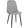 Sedia per Sala Riunioni NAIPES, Struttura in Metallo Nero, in Tessuto Grigio