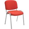 Sedia Conferenze MOBY BASE, Comoda e Pratica, Gambe Cromate, Tessuto Arancione