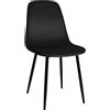 Sedia per Sala Riunioni NAIPES, Struttura in Metallo Nero, in Velluto Nero