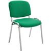 Sedia Conferenze MOBY BASE, Comoda e Pratica, Gambe Cromate, Tessuto Verde